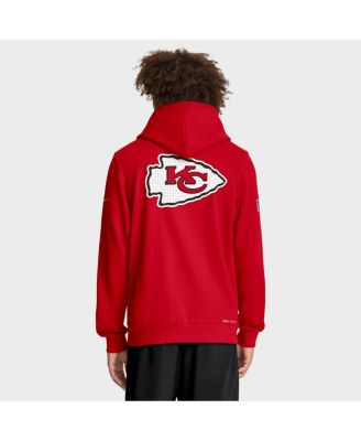 Men's Red Kansas City Chiefs Sideline Utility Player Performance Full-Zip Hoodie