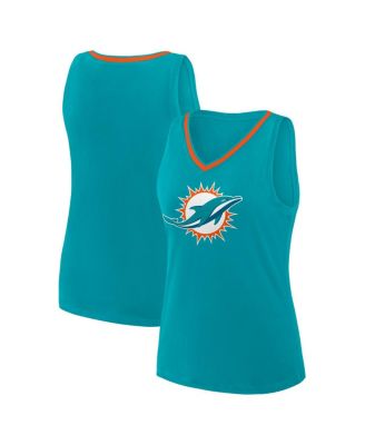 Logo Athletic - Women's Aqua Miami Dolphins Stellar Win V-Neck Tank Top