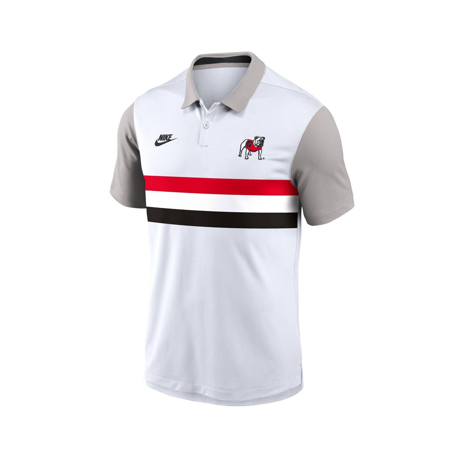 Мужское поло Nike White/Gray Georgia Bulldogs Athletic Prep Legacy Logo Vapor Performance Polo Shirt — фото 2