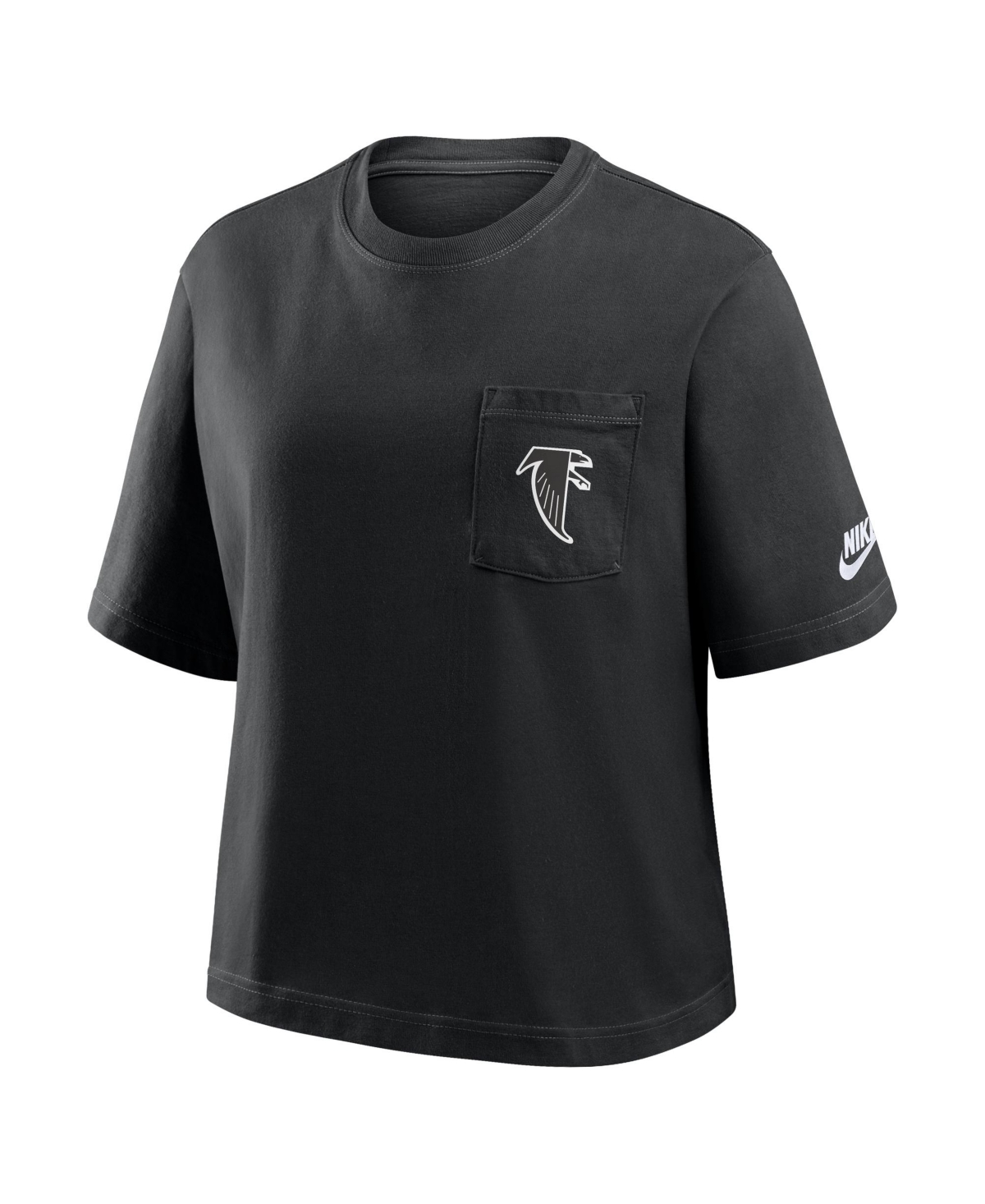 Nike Women's Black Atlanta Falcons Rewind Pocket Boxy T-shirt In Black