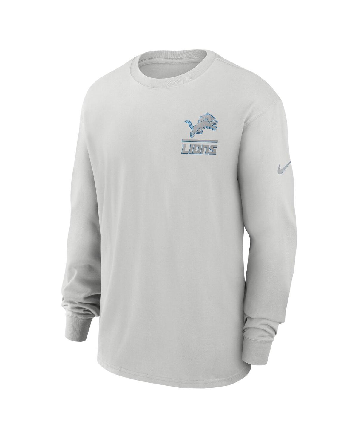 Nike Gray Detroit Lions Essential Heavy Max90 Long Sleeve T-shirt In Gray