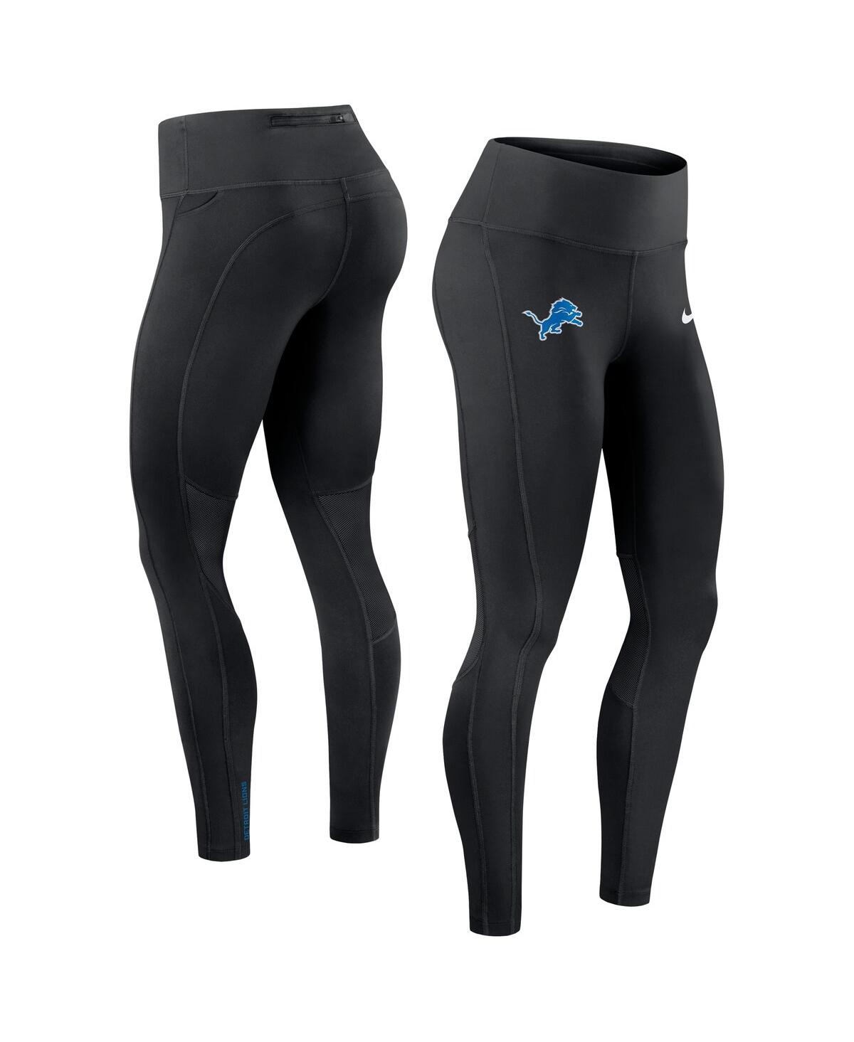 Women's Black Detroit Lions Primetime Epic Fast Performance Leggings - Black