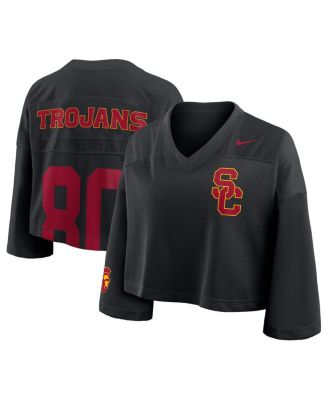 Nike - Women's Black USC Trojans Cropped Mesh Fashion Jersey