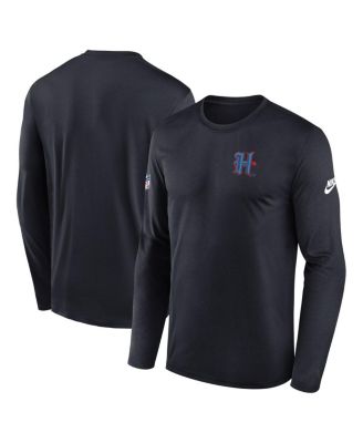 Nike - Men's Navy Houston Texans Legend Small Logo Performance Long Sleeve T-Shirt