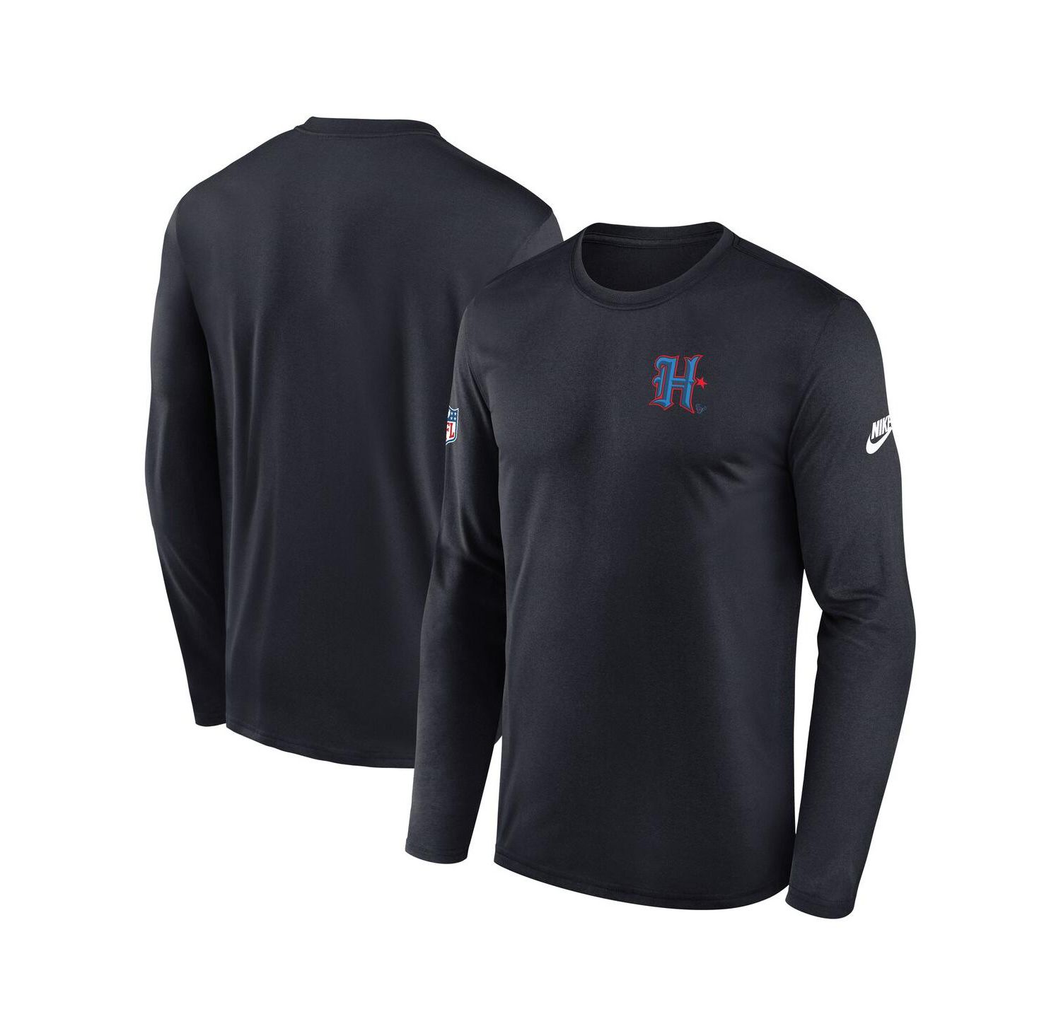 Men's Navy Houston Texans Legend Small Logo Performance Long Sleeve T-Shirt