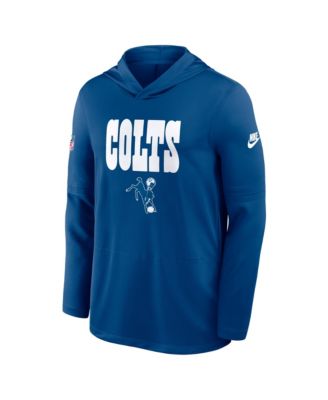 Men's Royal Indianapolis Colts Alt Pack Pass Accuracy Performance Long Sleeve Hoodie T-Shirt
