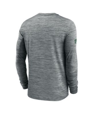Men's Gray New York Jets Sideline Velocity Performance Long Sleeve T-Shirt