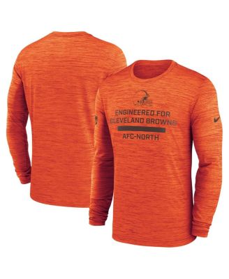 Nike - Men's Orange Cleveland Browns Sideline Velocity Performance Long Sleeve T-Shirt