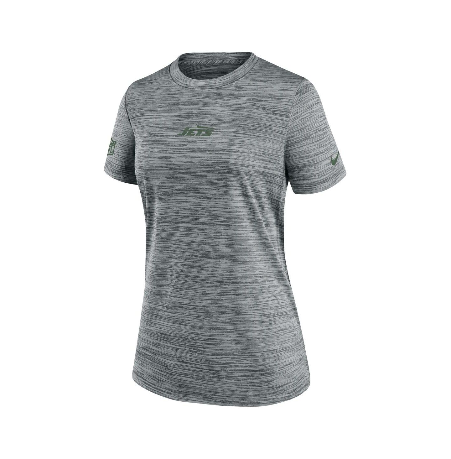 Женская футболка Nike Gray New York Jets Sideline Velocity Performance — фото 3