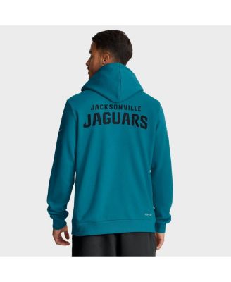 Men's Teal Jacksonville Jaguars Sideline Initial Home Performance Pullover Hoodie