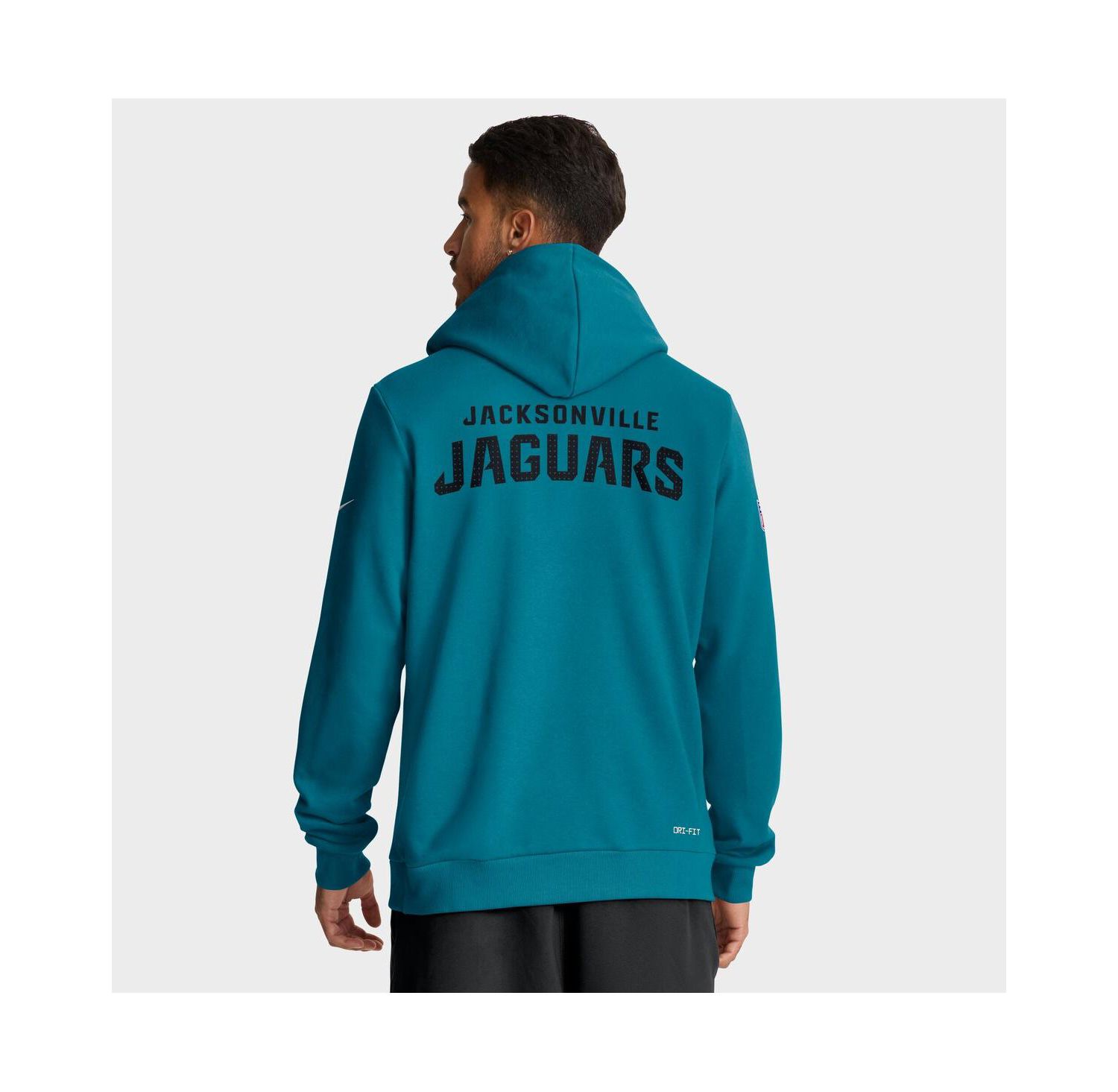 Men's Teal Jacksonville Jaguars Sideline Initial Home Performance Pullover Hoodie