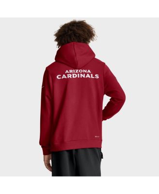Men's Cardinal Arizona Cardinals Sideline Initial Home Performance Pullover Hoodie