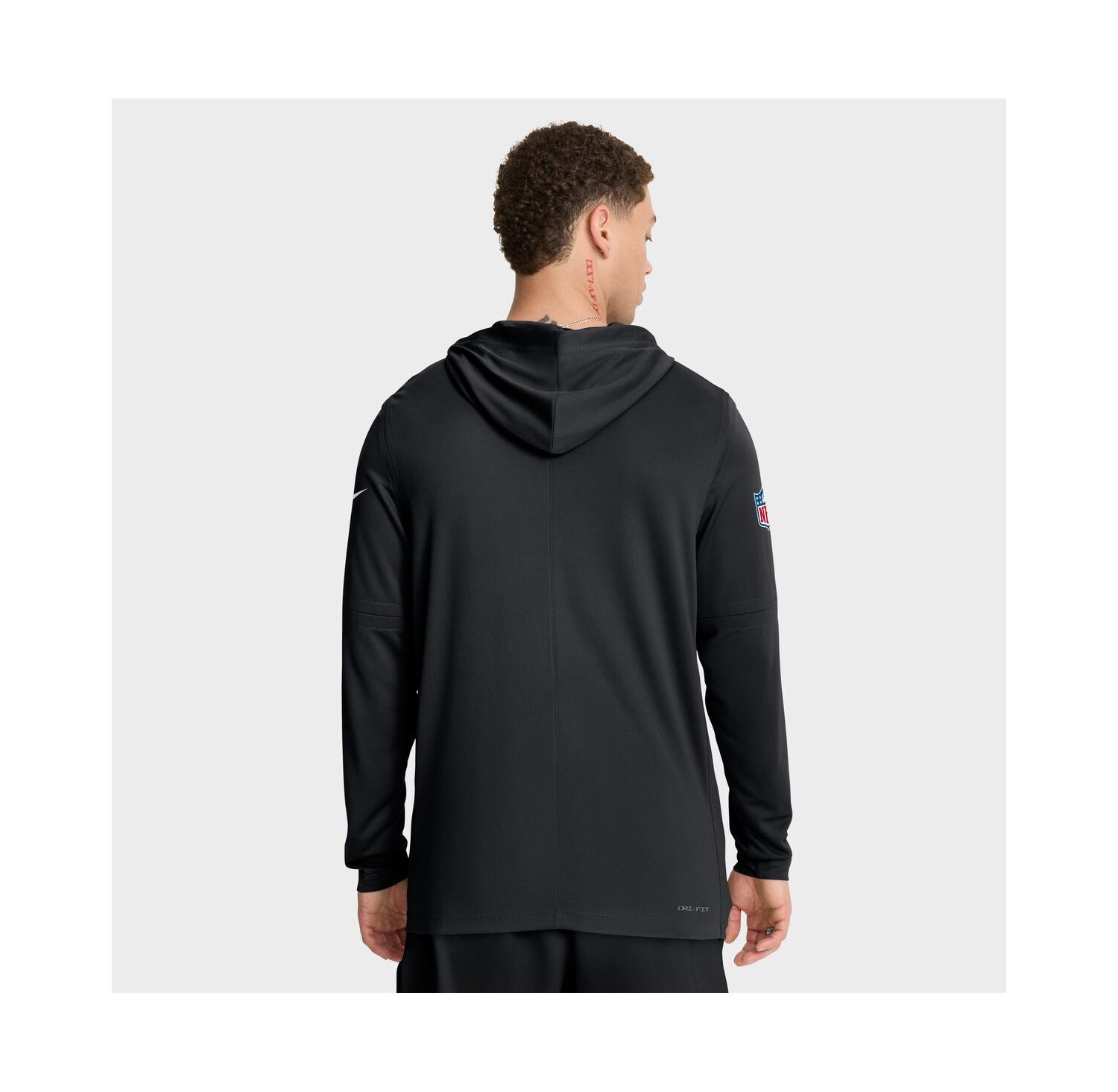 Men's Black Philadelphia Eagles Sideline Pure Fury Performance Long Sleeve Hoodie T-Shirt