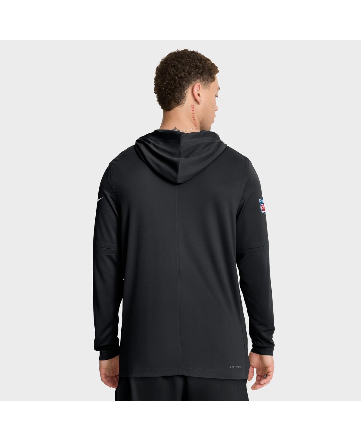 Nike Black Minnesota Vikings Sideline Pure Fury Performance Long Sleeve Hoodie T-shirt In Black