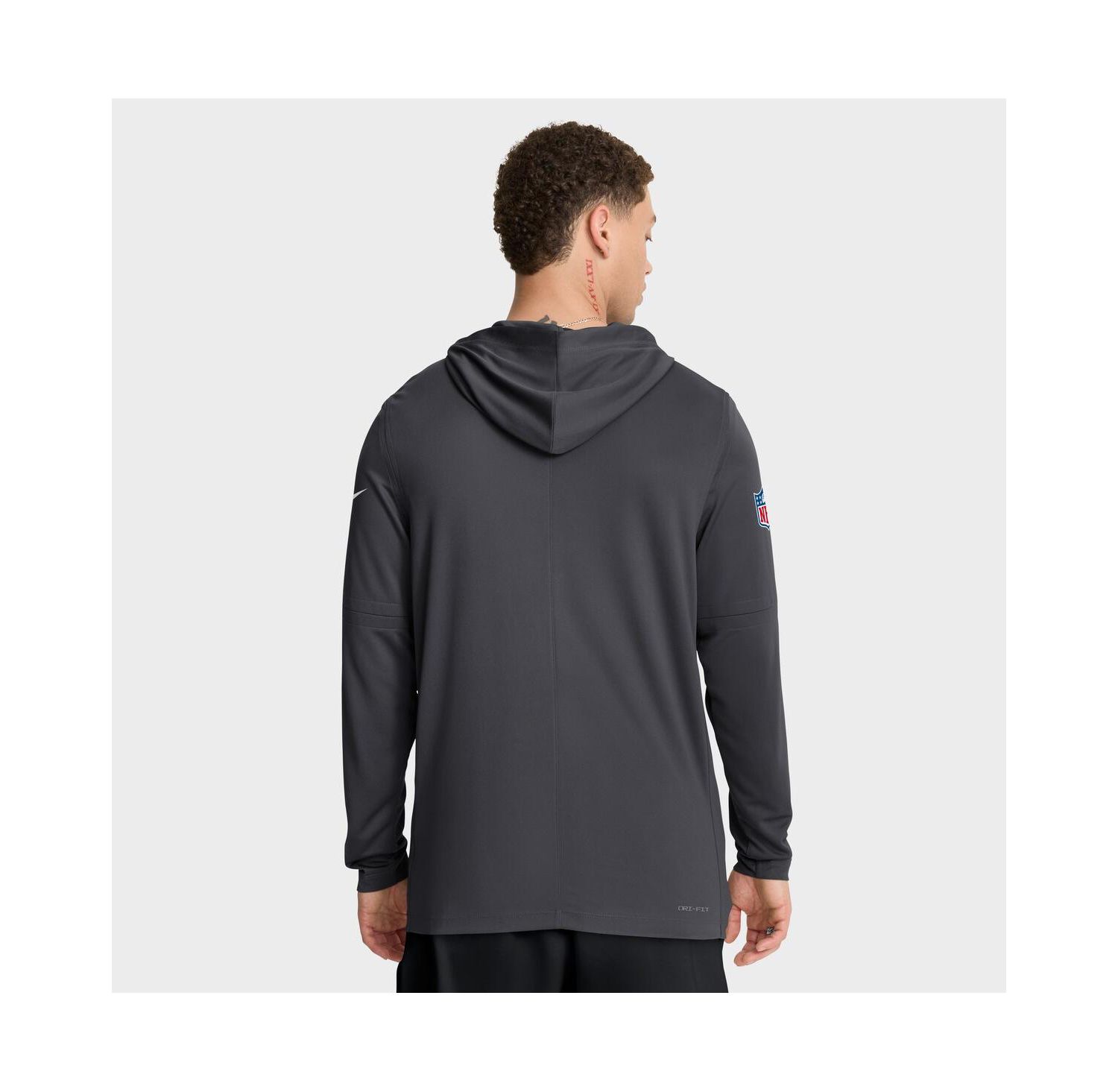 Men's Anthracite Green Bay Packers Sideline Pure Fury Performance Long Sleeve Hoodie T-Shirt
