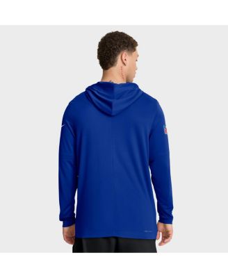 Men's Royal Buffalo Bills Sideline Pure Fury Performance Long Sleeve Hoodie T-Shirt