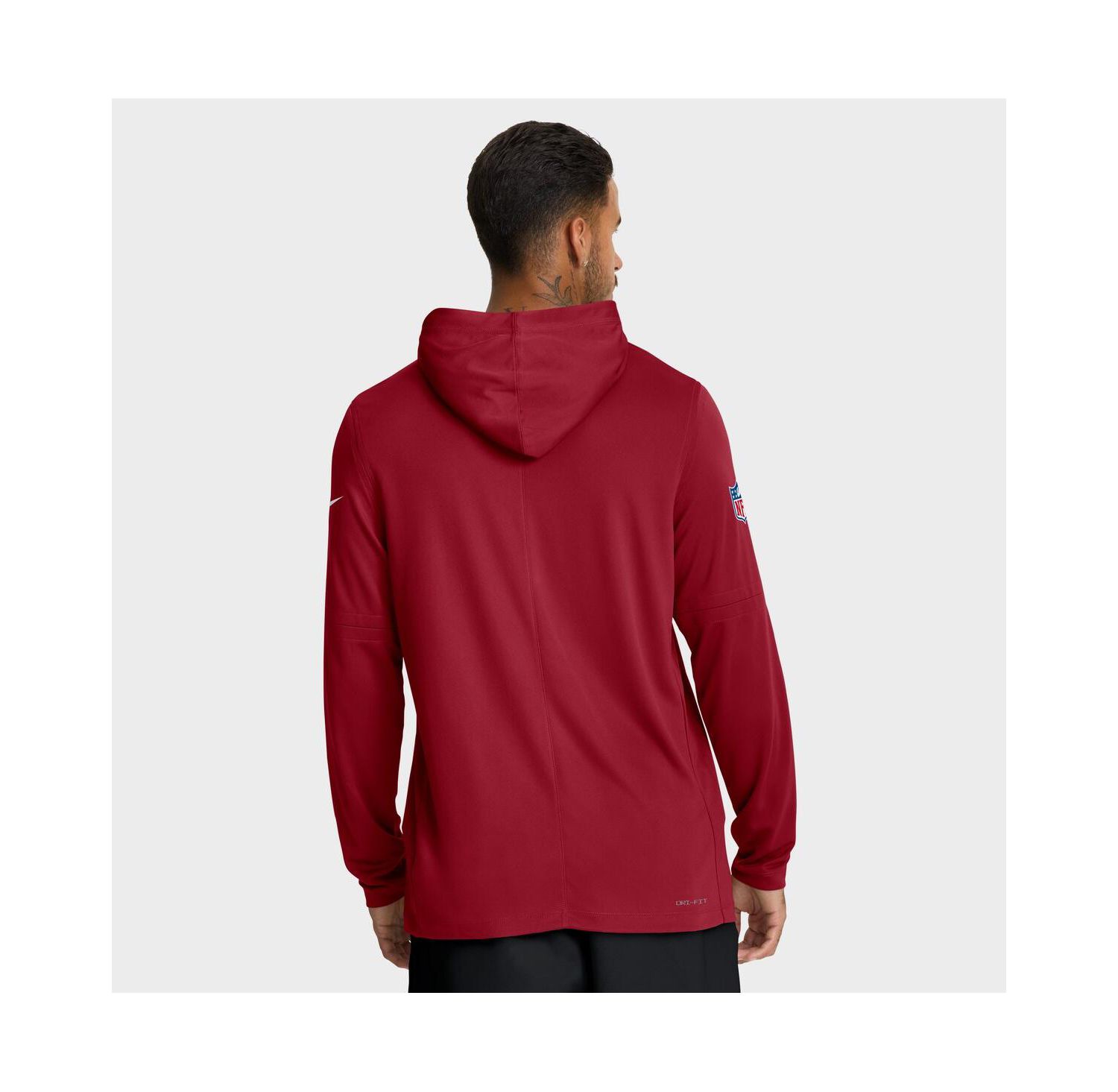 Men's Cardinal Arizona Cardinals Sideline Pure Fury Performance Long Sleeve Hoodie T-Shirt
