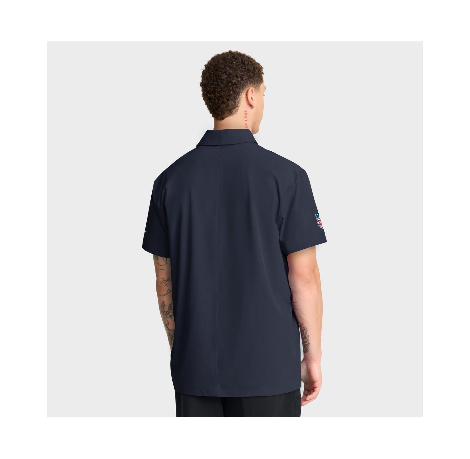 Men's Navy Chicago Bears Sideline City Pride Woven Performance Polo Shirt