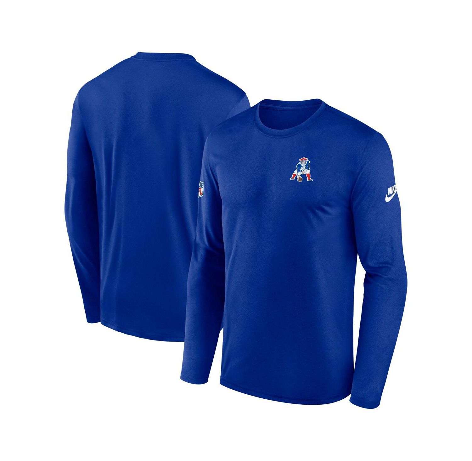 Men's Royal New England Patriots Legend Small Logo Performance Long Sleeve T-Shirt