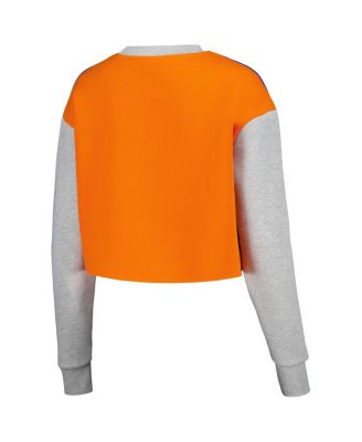 Women's Royal Florida Gators Color Block Rookie Crew Pullover Sweatshirt