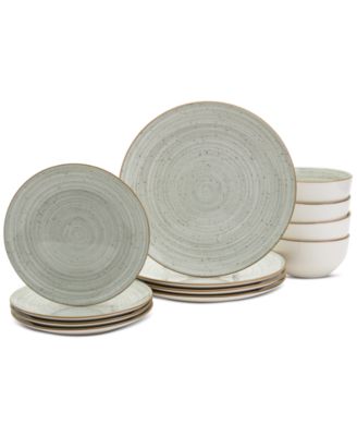 Haven - Sage Green Farmhouse 12-Pc. Dinnerware Set, Service for 4