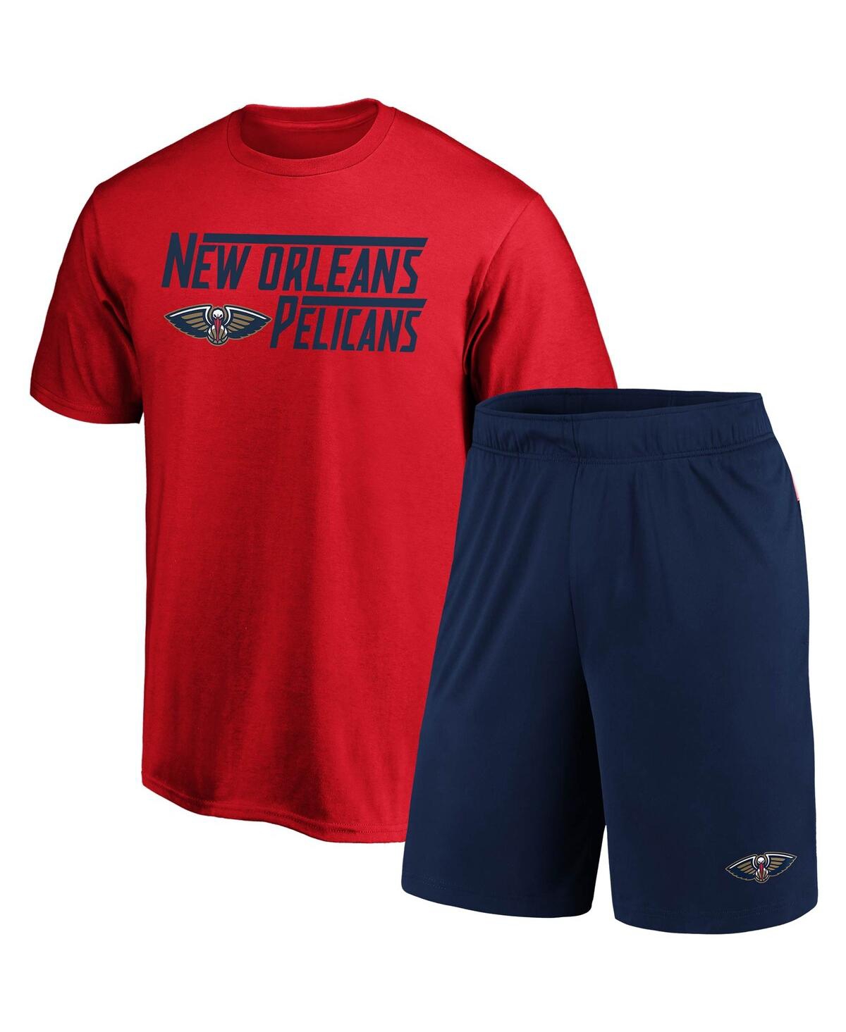 Men's 2-Piece Red/Navy New Orleans Pelicans T-Shirt and Shorts Combo Pack - Red, Navy