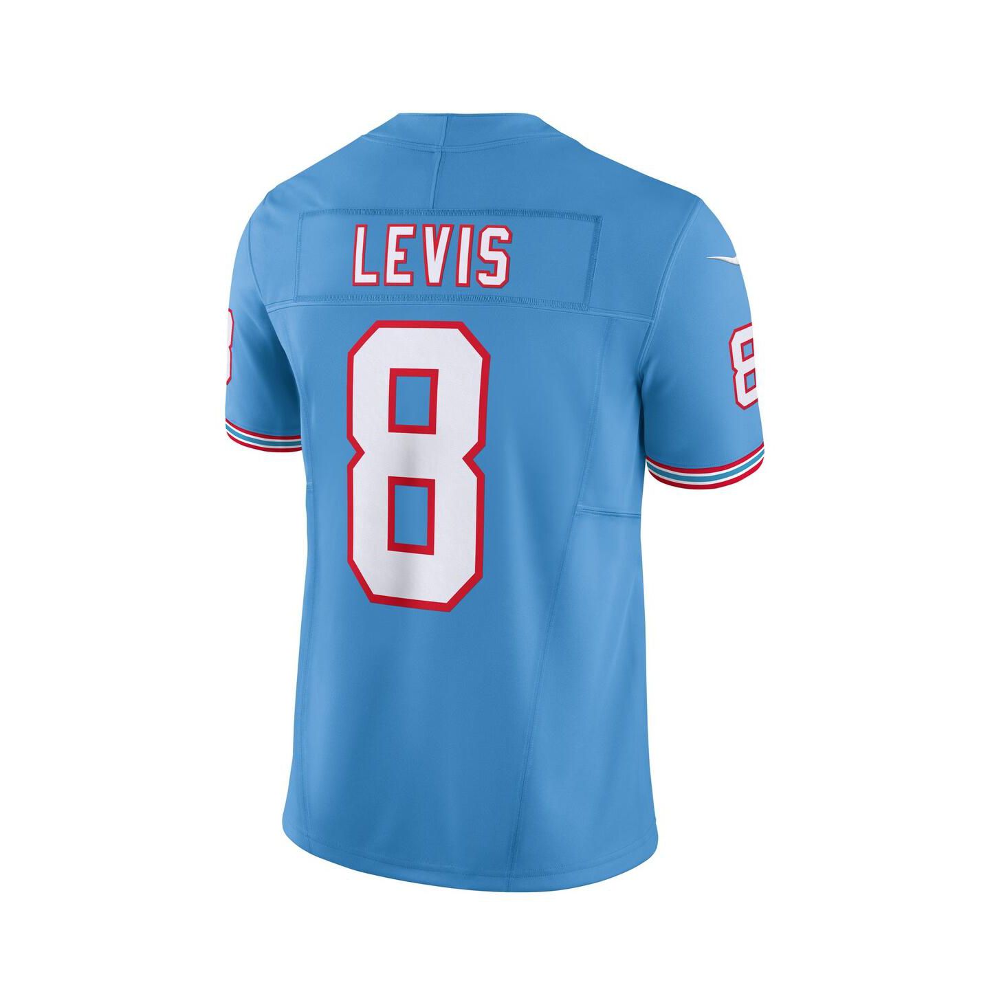 Мужской топ Nike Will Levis Light Blue Tennessee Titans Alternate Oilers Throwback Vapor F.U.S.E. Limited Jersey — фото 3