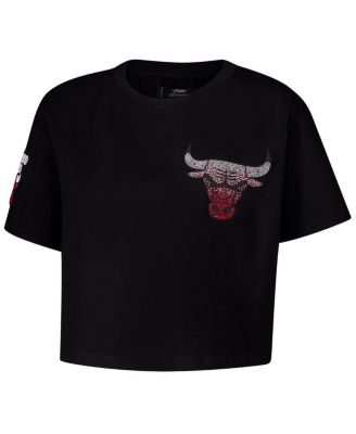 Women's Black Chicago Bulls Jewels Boxy Cropped T-Shirt