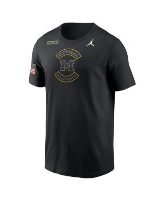 Men's Black Michigan Wolverines 2025 Military Appreciation Performance T-Shirt