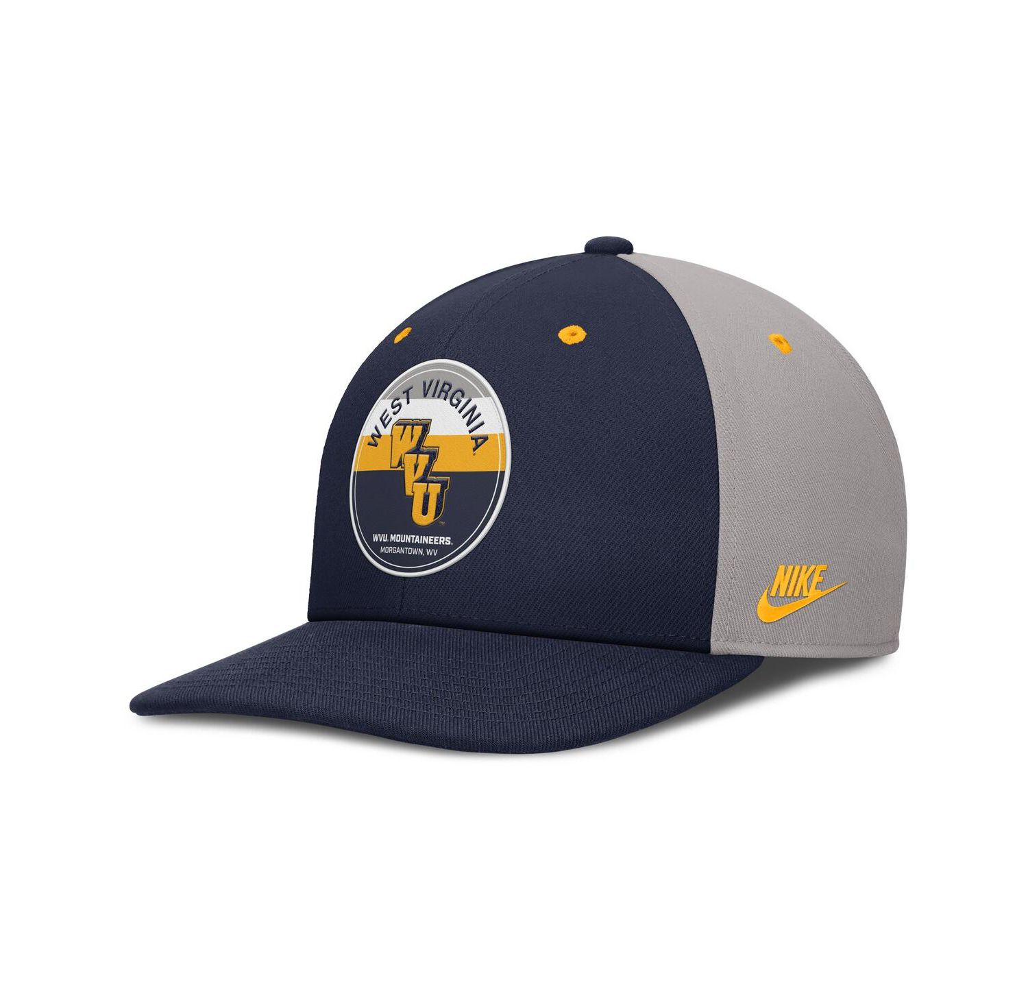 Men's Navy/Gray West Virginia Mountaineers Prep Pro Performance Snapback Hat