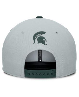 Men's Gray/Green Michigan State Spartans 2025 Sideline Campus Pro Local Snapback Hat