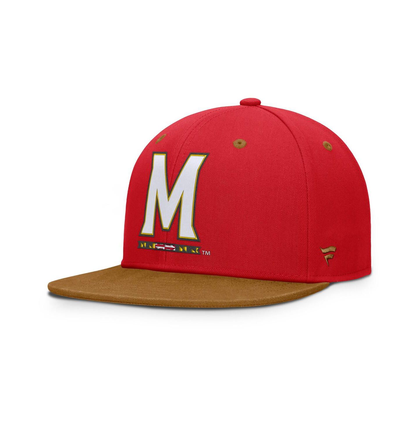 Мужская кепка Fanatics Red/Brown Maryland Terrapins Noboa Fitted Hat — фото 1