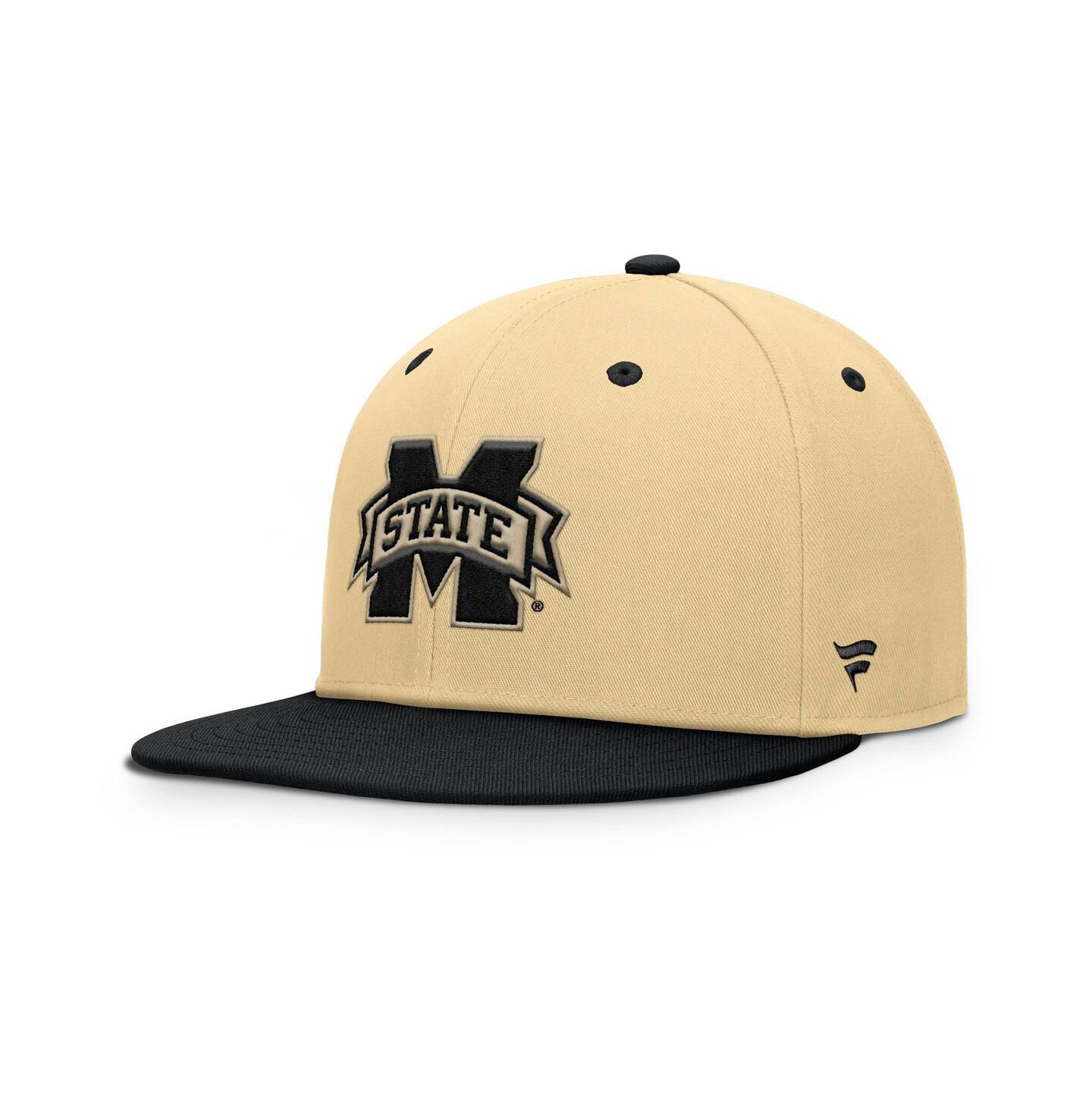 Мужская кепка Fanatics Khaki/Black Mississippi State Bulldogs Balance Fitted Hat — фото 1