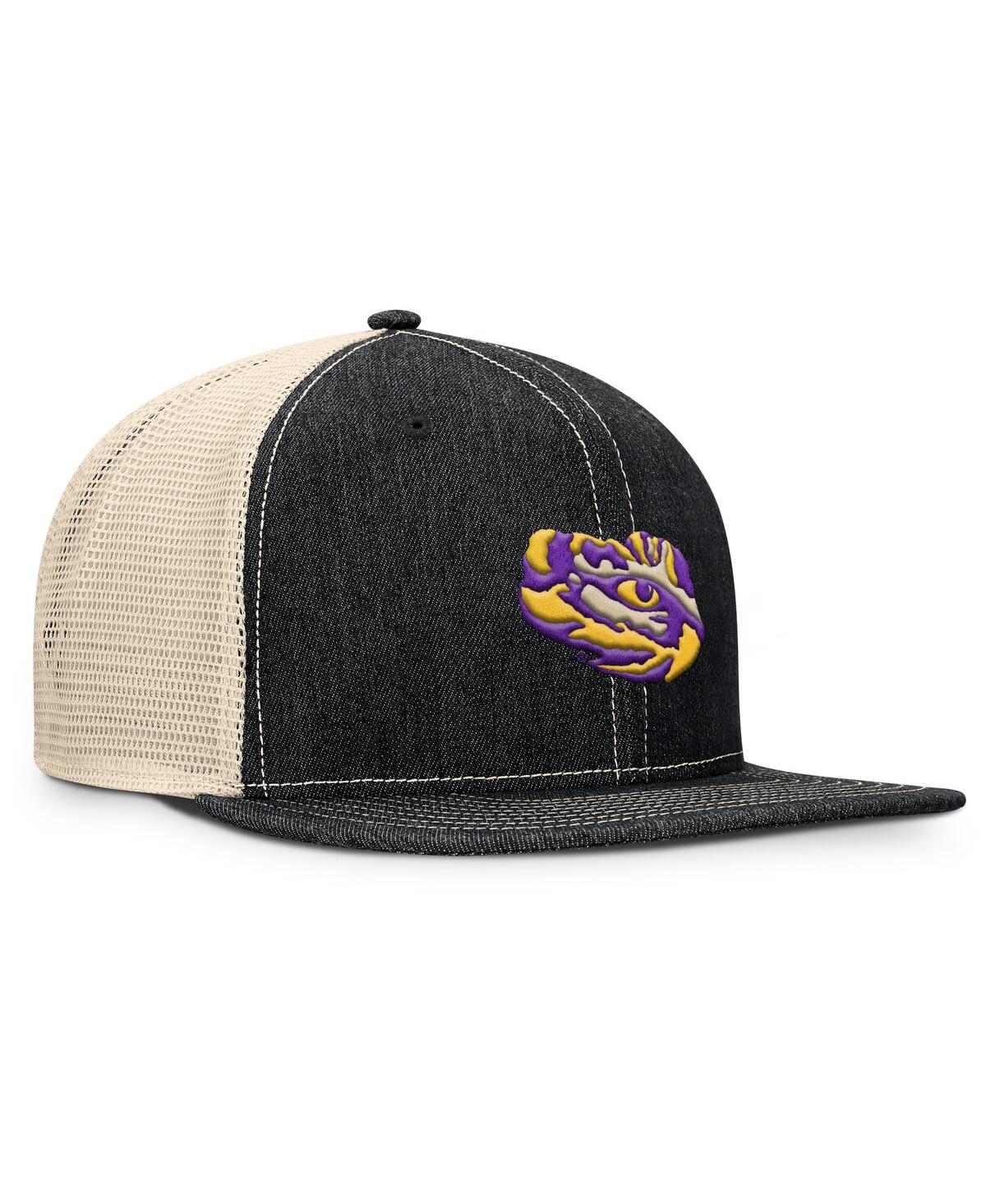 Fanatics Men's Black/natural Lsu Tigers Legend Trucker Snapback Hat In Multi