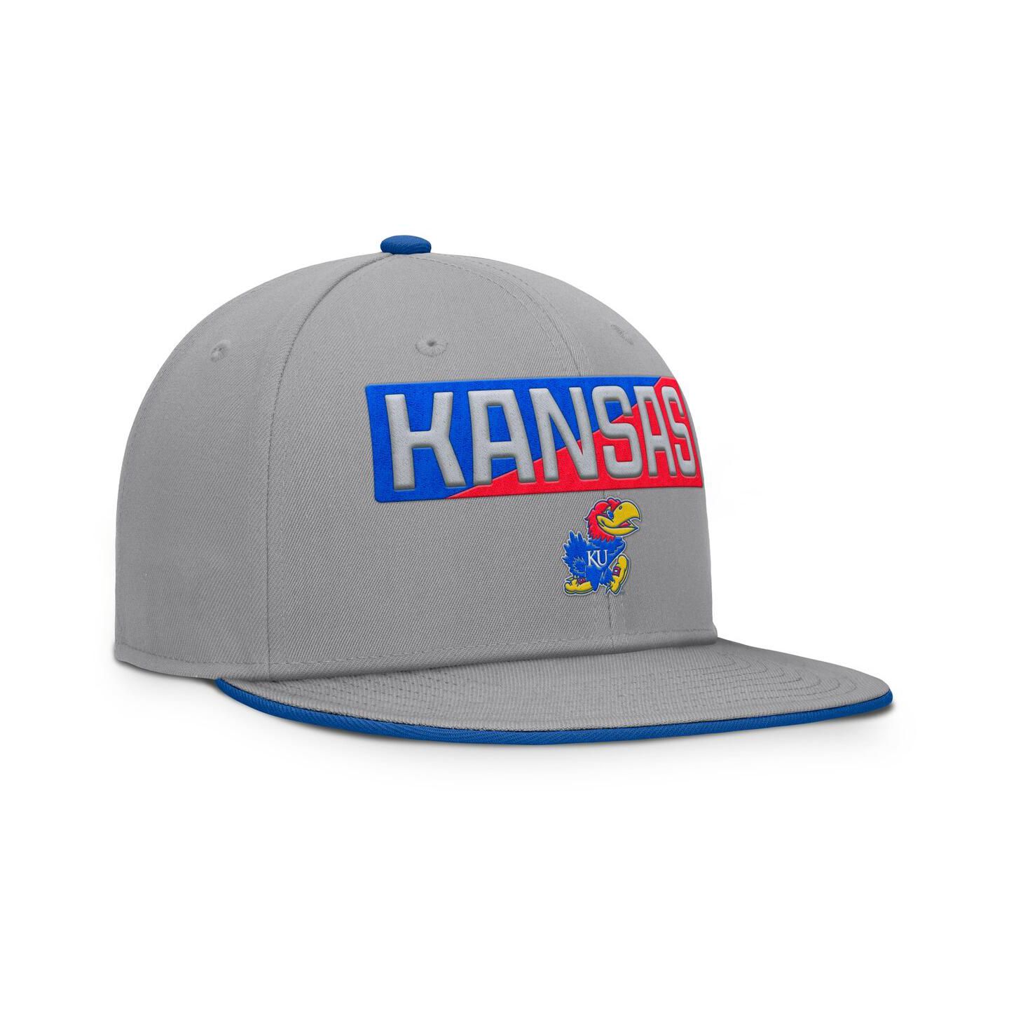 Мужские головные уборы Fanatics Gray Kansas Jayhawks Duo Snapback Hat — фото 2
