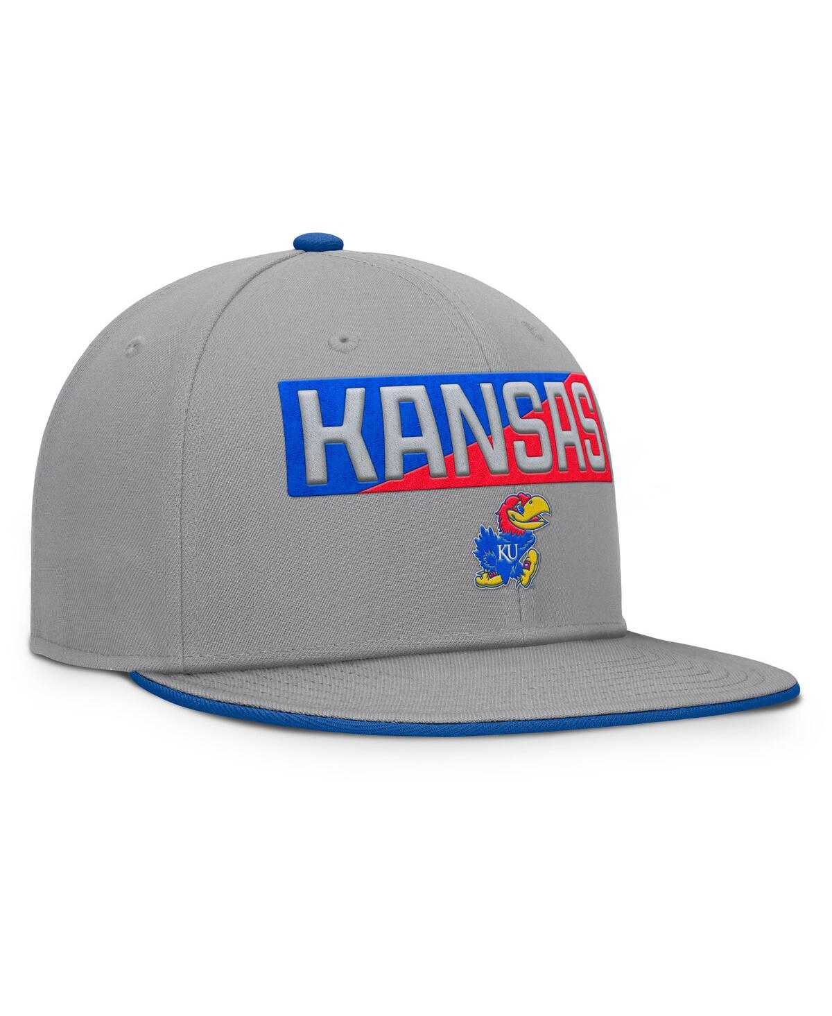 Fanatics Men's Gray Kansas Jayhawks Duo Snapback Hat In Gray
