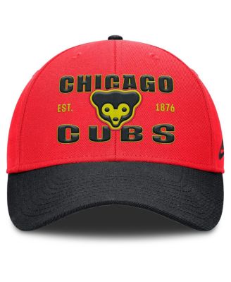 Men's Crimson/Black Chicago Cubs Neon 90s Rise Adjustable Hat