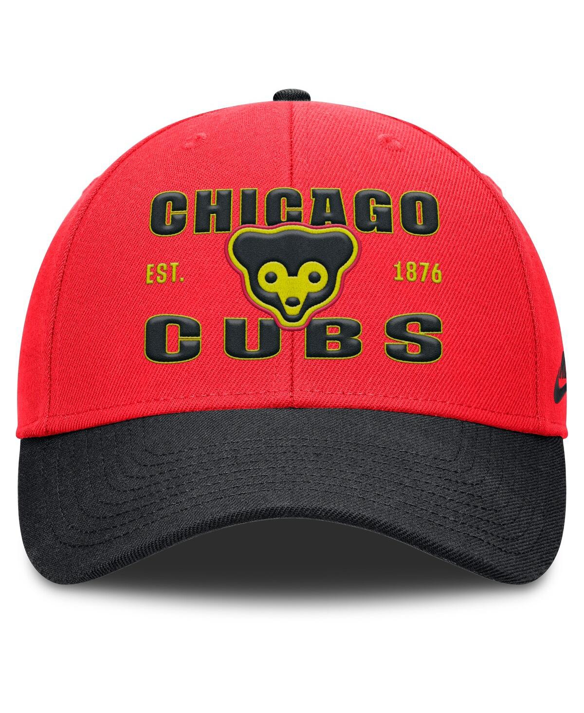 Nike Men's Crimson/Black Chicago Cubs Neon 90s Rise Adjustable Hat