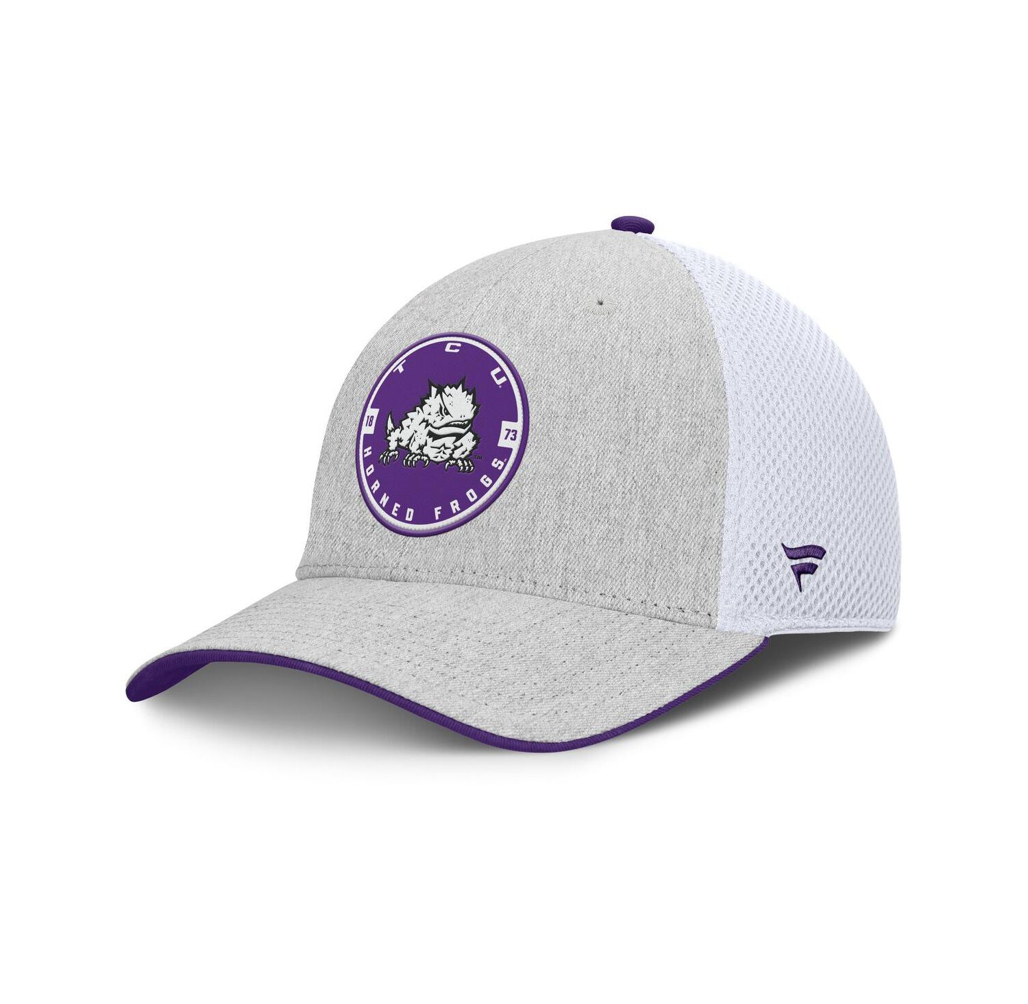 Men's Heather Gray/White TCU Horned Frogs Trigger Flex Hat