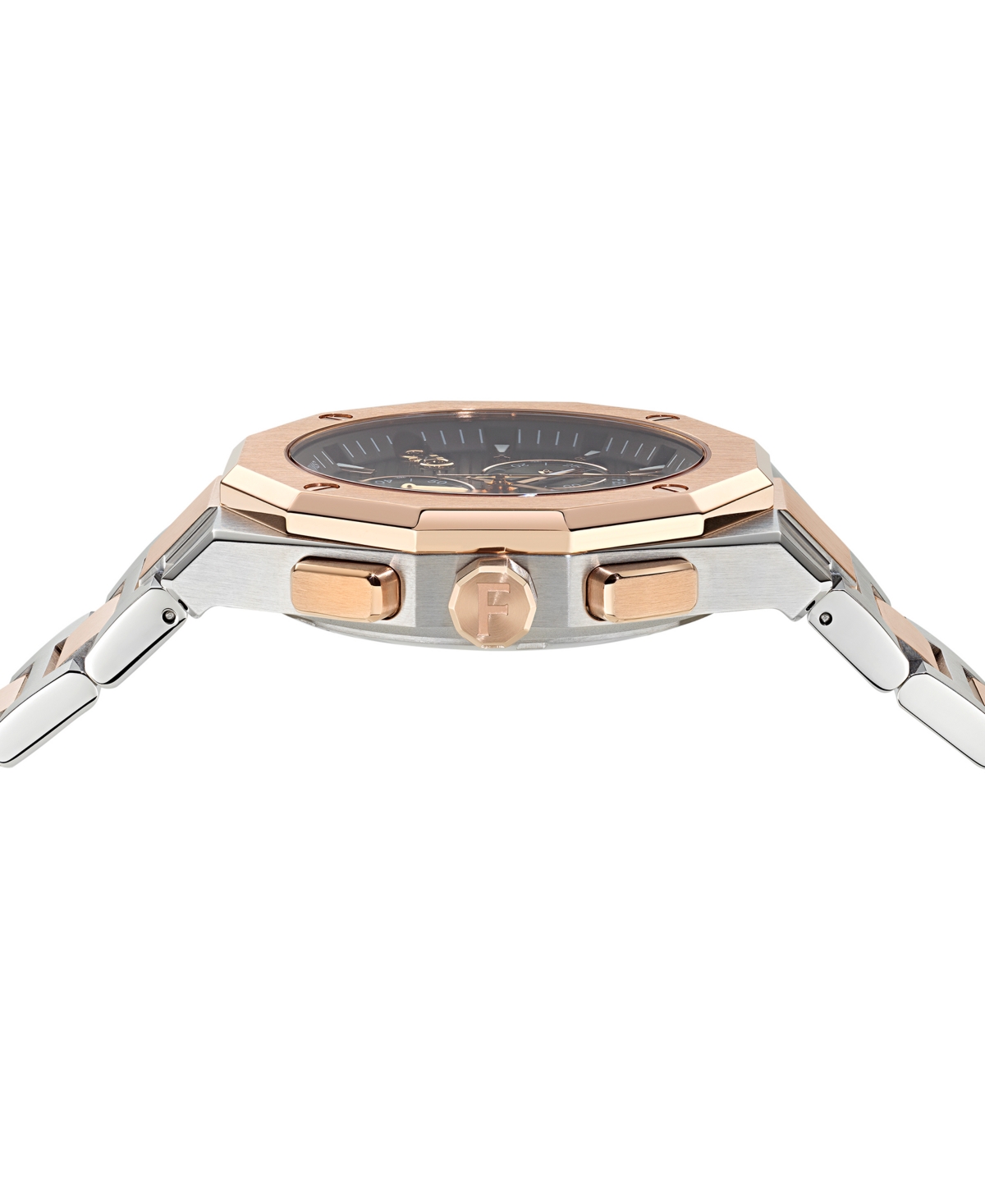 Ferragamo Men's Swiss Chronograph Edge Two-tone Stainless Steel Bracelet Watch 42mm In Multi