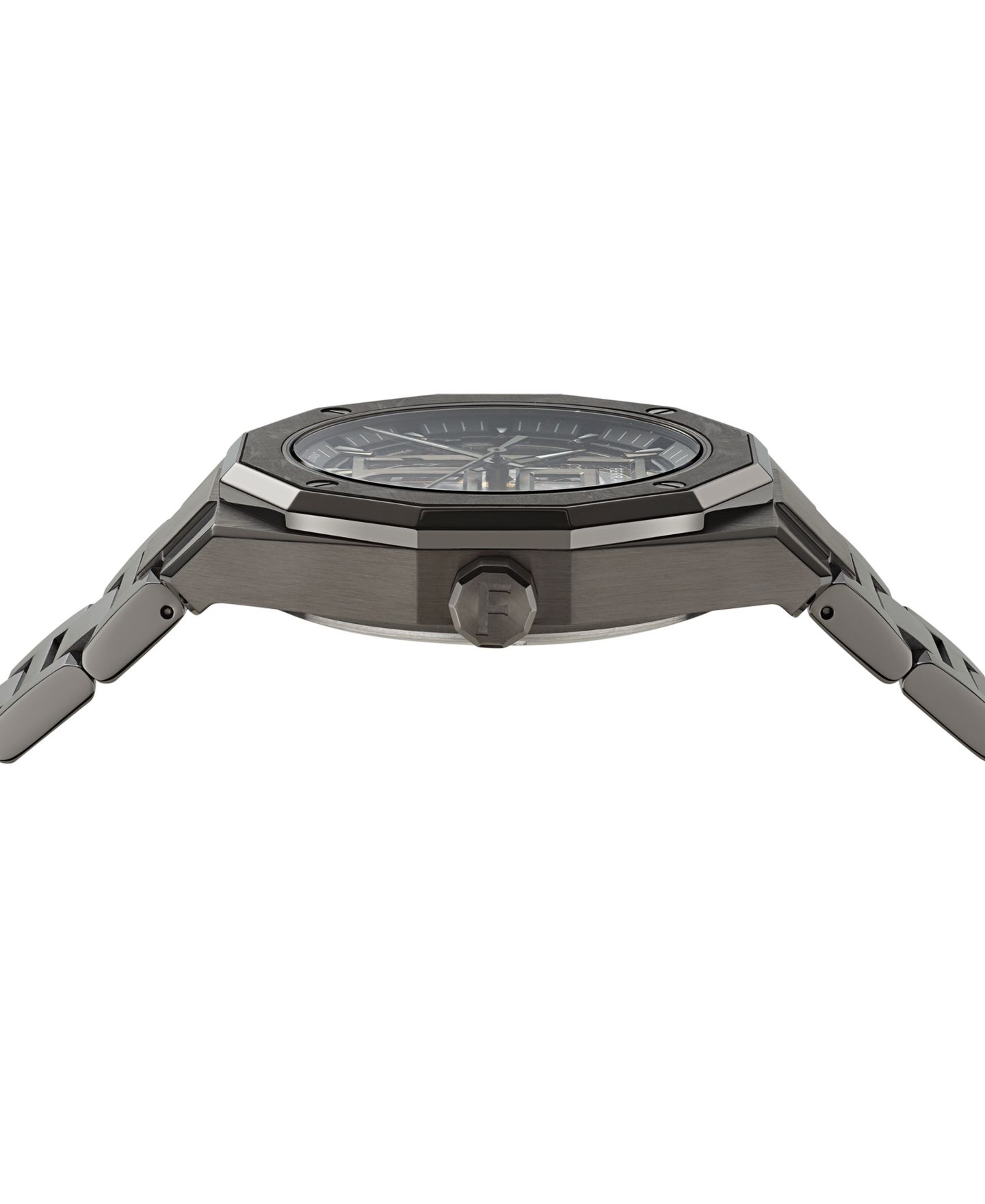 Мужские часы-скелетон Ferragamo Automatic Edge на браслете Gunmetal, 42 мм — фото 2