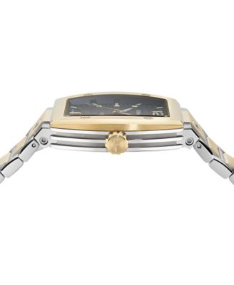 Men's Swiss F-80 Tonneau Two-Tone Stainless Steel Bracelet Watch 42mm