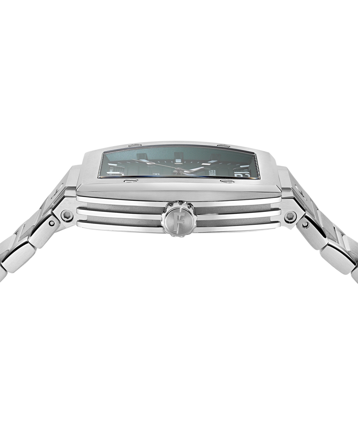 Ferragamo Men's Swiss F-80 Tonneau Stainless Steel Bracelet Watch 42mm In Silver