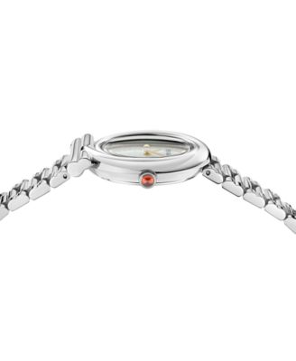 Gancini Twisted Women's Stainless Steel Case Pink Mother of Pearl Bracelet Watch 32mm