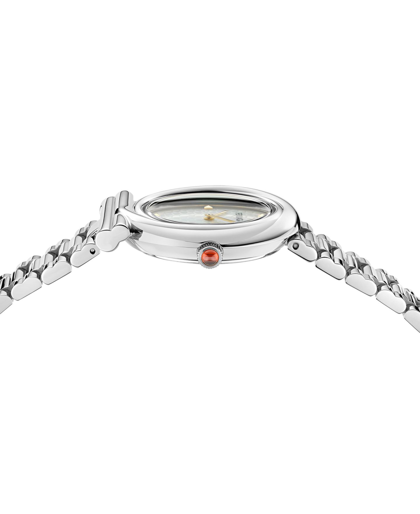 Женские часы Ferragamo Gancini Twisted Stainless Steel Case Pink Mother of Pearl Bracelet Watch 32mm — фото 2