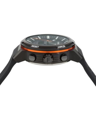 Men's Swiss Analog-Digital Sport Anadigit Black Silicone Strap Watch 43mm