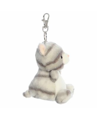 Mini Silver Kitty Palm Pals Adorable Clip-On Gray 4"