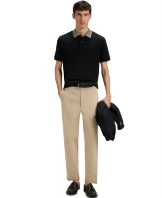 Men's Patterned Collar Pima-Cotton Polo Shirt