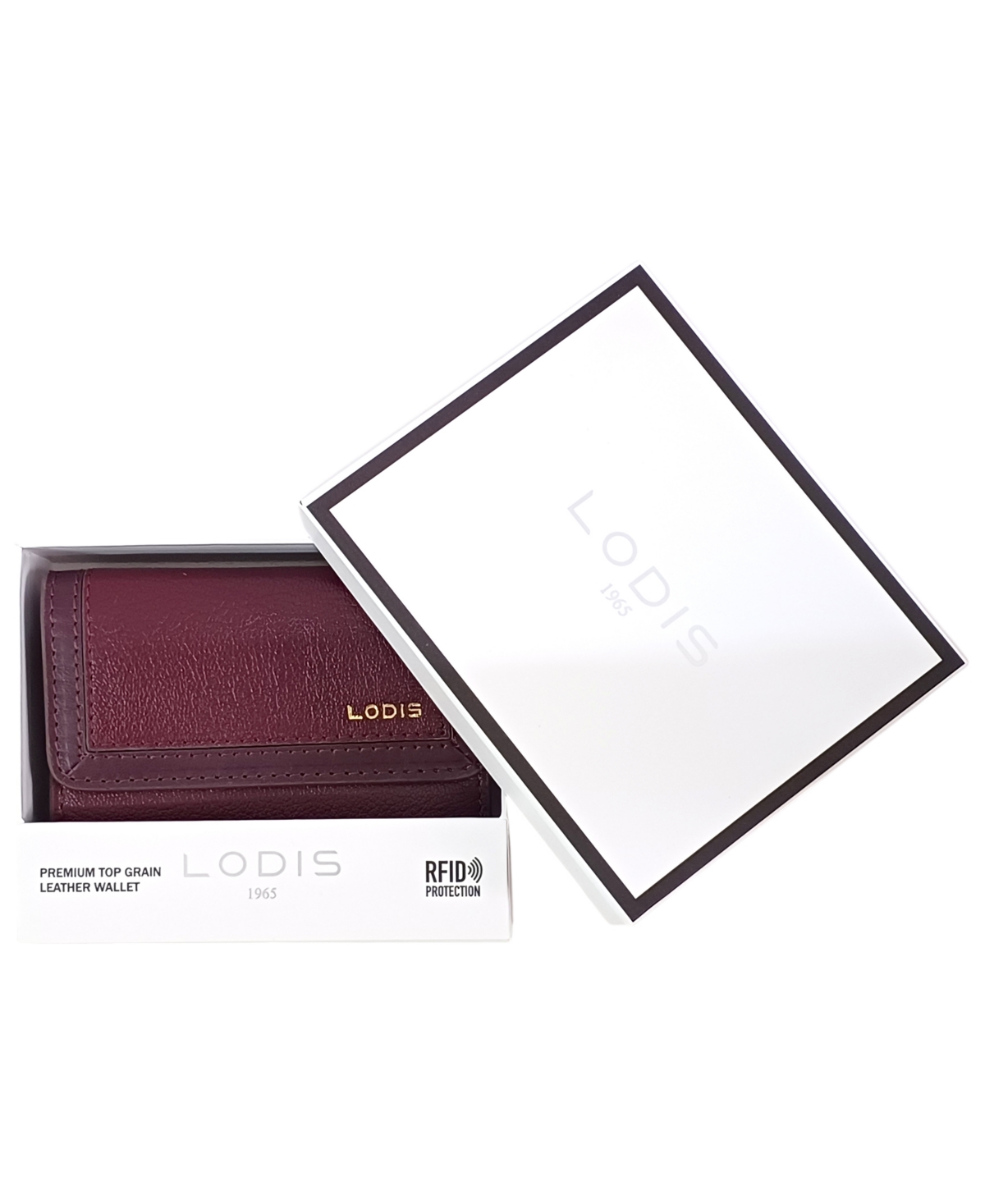 Lodis Deluxe French Bifold Wallet In Burgundy