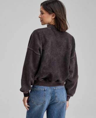 Women's Studded Mock Neck Graphic-Print Sweatshirt, Macy's Exclusive